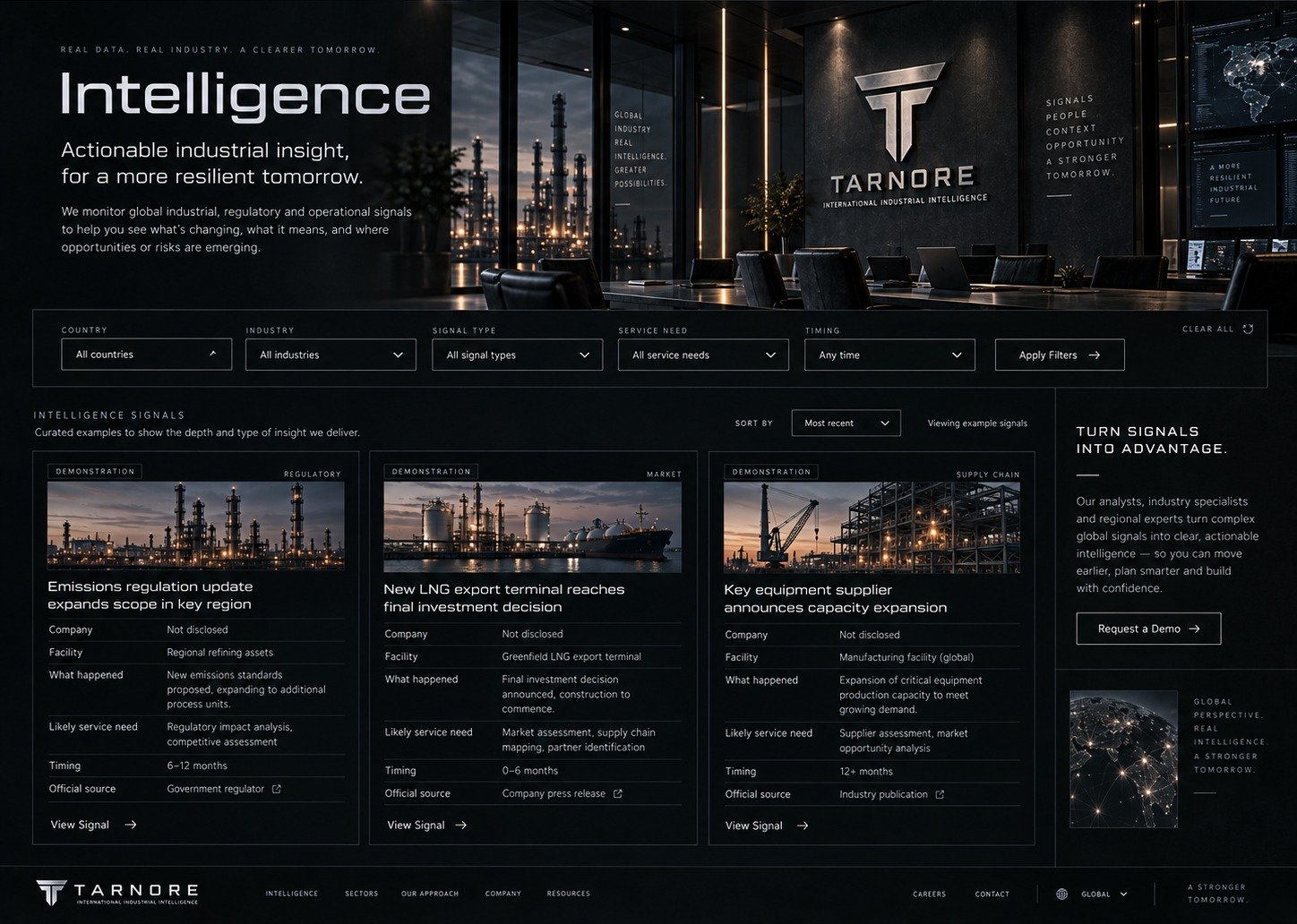 TARNORE intelligence interface demonstration